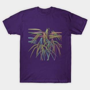 Bamboo Leaves - Multycolor on Soft Purple T-Shirt